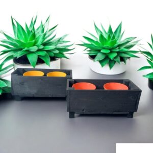 Herb Box with Pots (Black)
